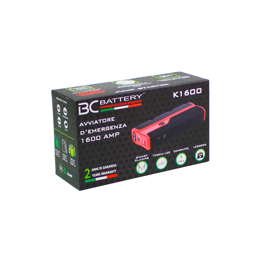JUMPSTARTER K1600 - MOTORCYCLE/SCOOTER/CAR EMERGENCY STARTER