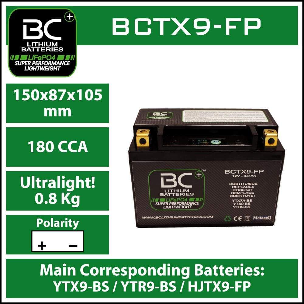 YTX9-BS OEM Size Lithium-ion Phosphate Motorcycle Starter Battery