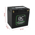 BC Lithium BCTX30-FP-WIQ Batteria Moto al Litio LiFePO4, 1,9 kg, 12V, HJTX30-FP / YIX30L-BS - BC Battery Controller